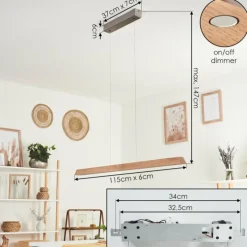 Luminaires Scandinaves-hofstein Suspension Llevallol LED Écru, Nickel mat, 3 lumières