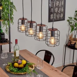 Lampes Industrielles-hofstein Suspension Loedingen Brun, Noir, 4 lumières