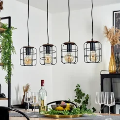 Lampes Industrielles-hofstein Suspension Loedingen Brun, Noir, 4 lumières