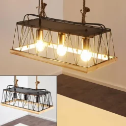 Lampes Industrielles-hofstein Suspension Logum Brun, Noir, 3 lumières