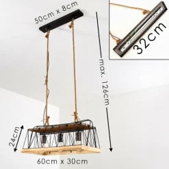 Lampes Industrielles-hofstein Suspension Logum Brun, Noir, 3 lumières