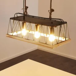 Lampes Industrielles-hofstein Suspension Logum Brun, Noir, 3 lumières