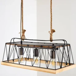 Lampes Industrielles-hofstein Suspension Logum Brun, Noir, 3 lumières