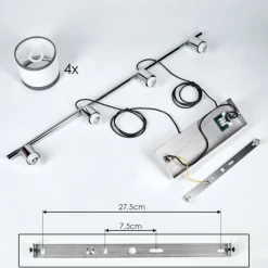 Lampes En Tissu-hofstein Suspension Lohobe Chrome, Noir, 4 lumières