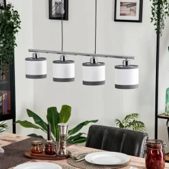 Lampes En Tissu-hofstein Suspension Lohobe Chrome, Noir, 4 lumières