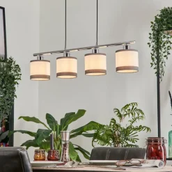 Lampes En Tissu-hofstein Suspension Lohobe Chrome, Noir, 4 lumières