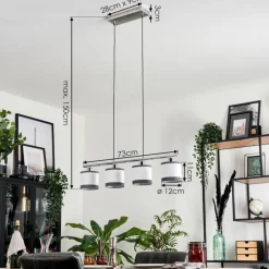 Lampes En Tissu-hofstein Suspension Lohobe Chrome, Noir, 4 lumières