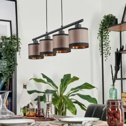 Lampes En Tissu-hofstein Suspension Lohobe Noir, 4 lumières