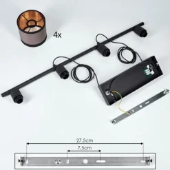 Lampes En Tissu-hofstein Suspension Lohobe Noir, 4 lumières