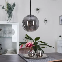 Suspension Verre Fumé-hofstein Suspension Loiulo Nickel mat, Argenté, 1 lumière