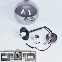 Suspension Verre Fumé-hofstein Suspension Loiulo Nickel mat, Argenté, 1 lumière