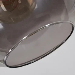 Suspension Verre Fumé-hofstein Suspension Loiulo Nickel mat, Argenté, 1 lumière