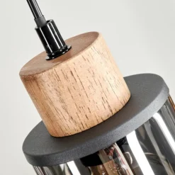 Suspension Verre Fumé-hofstein Suspension Loursin Noir, 6 lumières