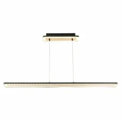 Lampes Dorées-Luce Design Suspension Solaris LED Or, Noir, 1 lumière