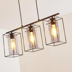 hofstein Suspension Lucea Noir, 3 lumières