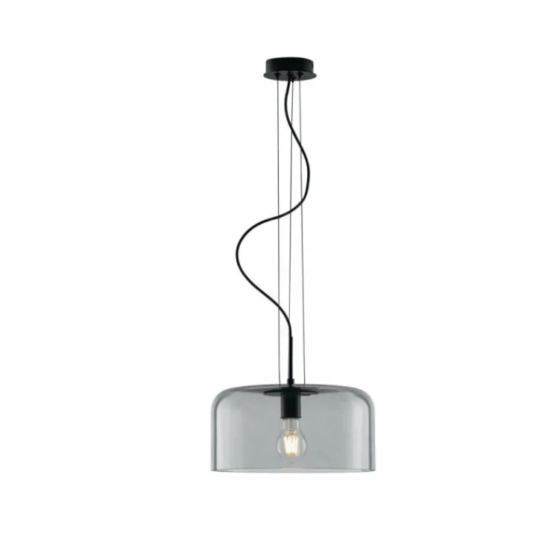 Suspension Verre Fumé-Luce Design Suspension Luce-Design Gibus Noir, 1 lumière