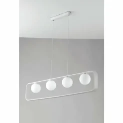 Luce Design Suspension Luce-Design Roxy Blanc, 4 lumières