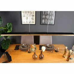 Lampes En Bois-Luce Design Suspension Luce-Design SOLARIS LED Écru, Noir, 1 lumière