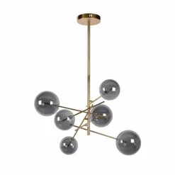 Lampes Dorées-Luminaires Lucide Suspension Lucide ALARA LED Or, 6 lumières