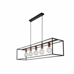 Lampes Vintages & Rétros-Luminaires Lucide Suspension Lucide ARTHUR Noir, 5 lumières