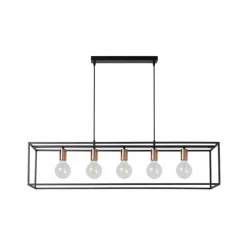 Lampes Vintages & Rétros-Luminaires Lucide Suspension Lucide ARTHUR Noir, 5 lumières