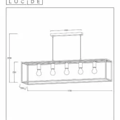 Lampes Vintages & Rétros-Luminaires Lucide Suspension Lucide ARTHUR Noir, 5 lumières