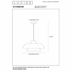 Lampes Dorées-Luminaires Lucide Suspension Lucide AVONMORE Or, Laiton, 1 lumière