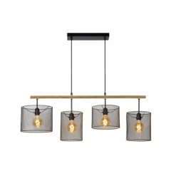 Luminaires Scandinaves-Luminaires Lucide Suspension Lucide BASKETT Noir, 4 lumières