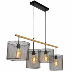 Luminaires Scandinaves-Luminaires Lucide Suspension Lucide BASKETT Noir, 4 lumières