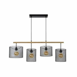 Luminaires Scandinaves-Luminaires Lucide Suspension Lucide BASKETT Noir, 4 lumières