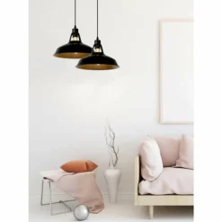 Lampes Industrielles-Luminaires Lucide Suspension Lucide BRASSY-BIS Noir, 1 lumière