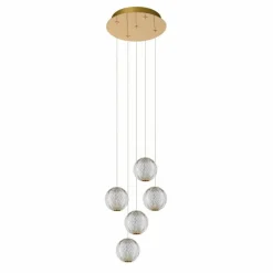 Luminaires Lucide Suspension Lucide CINTRA LED Or, 5 lumières