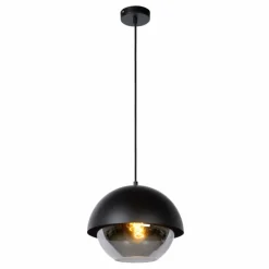 Suspension Verre Fumé-Luminaires Lucide Suspension Lucide COOPER Noir, 1 lumière