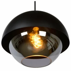 Suspension Verre Fumé-Luminaires Lucide Suspension Lucide COOPER Noir, 1 lumière