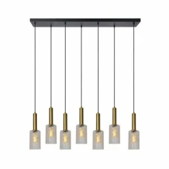 Luminaires Lucide Suspension Lucide CORALIE Laiton, 7 lumières