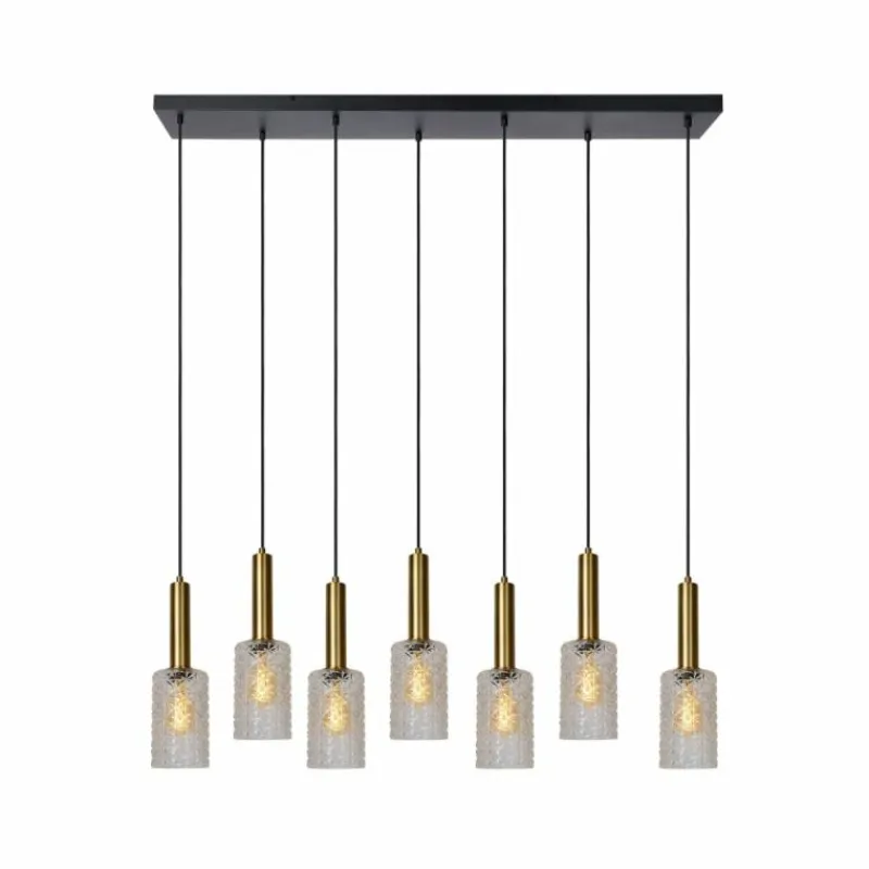 Luminaires Lucide Suspension Lucide CORALIE Laiton, 7 lumières