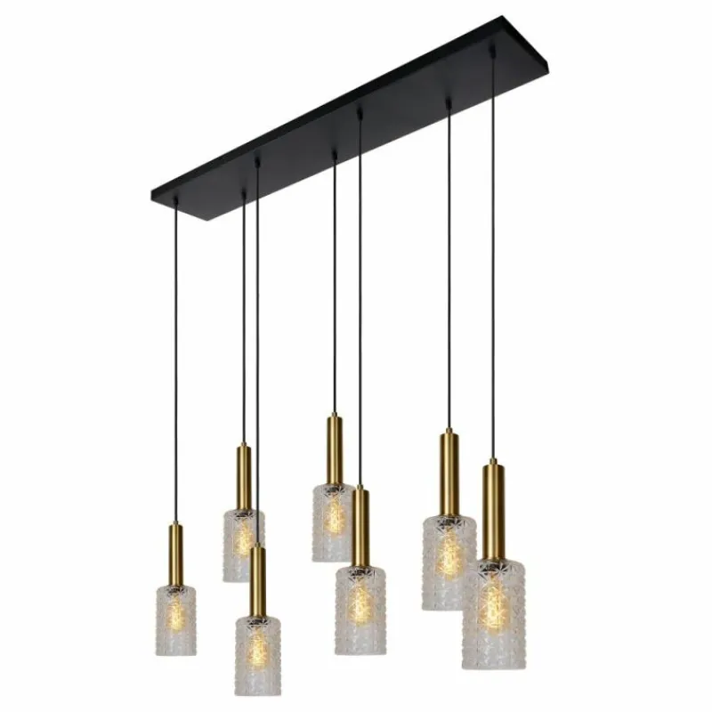 Luminaires Lucide Suspension Lucide CORALIE Laiton, 7 lumières