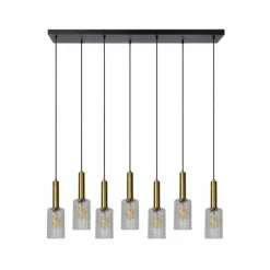 Luminaires Lucide Suspension Lucide CORALIE Laiton, 7 lumières