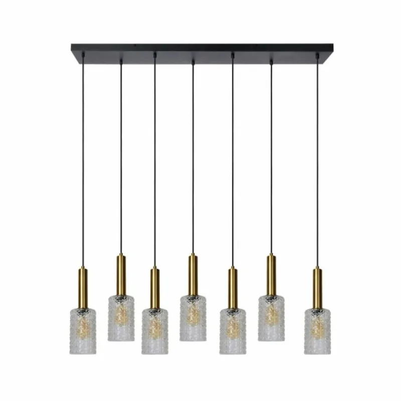Luminaires Lucide Suspension Lucide CORALIE Laiton, 7 lumières