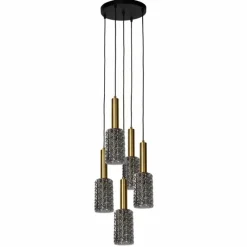 Lampes Dorées-Luminaires Lucide Suspension Lucide CORALIE Noir, 5 lumières