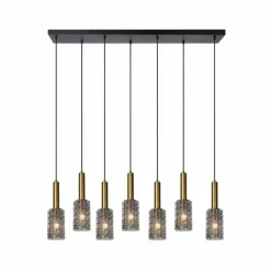 Luminaires Rustiques-Luminaires Lucide Suspension Lucide CORALIE Noir, 7 lumières