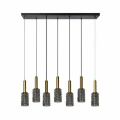 Luminaires Rustiques-Luminaires Lucide Suspension Lucide CORALIE Noir, 7 lumières