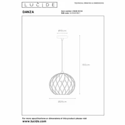 Lampes Dorées-Luminaires Lucide Suspension Lucide DANZA Noir, 1 lumière