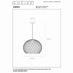 Luminaires Lucide Suspension Lucide DANZA Noir, 1 lumière* Suspensions