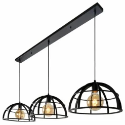 Lampes Vintages & Rétros-Luminaires Lucide Suspension Lucide DIKRA Noir, 3 lumières