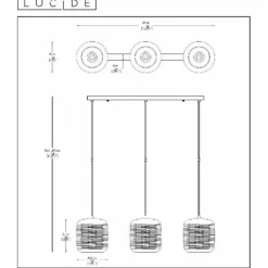 Luminaires Lucide Suspension Lucide ERYN Chrome, 3 lumières