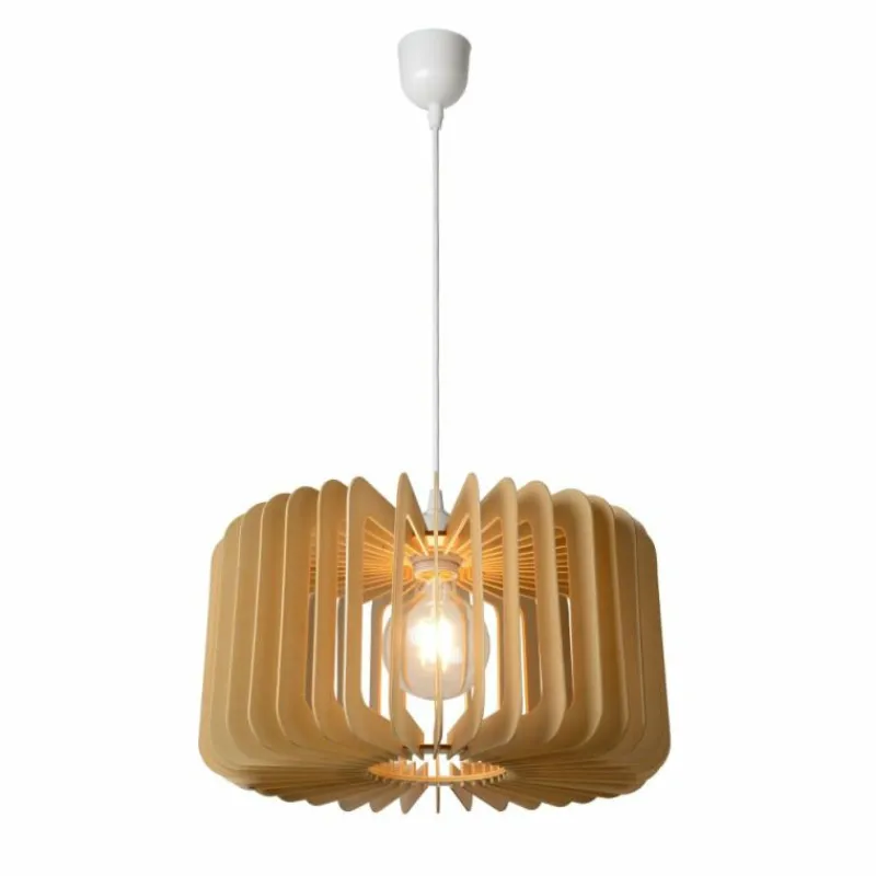 Luminaires Scandinaves-Luminaires Lucide Suspension Lucide ETTA Bois foncé, 1 lumière