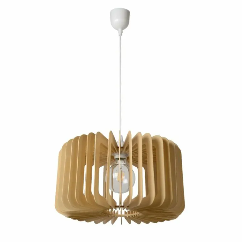 Luminaires Scandinaves-Luminaires Lucide Suspension Lucide ETTA Bois foncé, 1 lumière