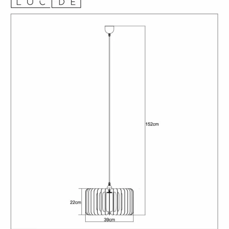 Luminaires Scandinaves-Luminaires Lucide Suspension Lucide ETTA Bois foncé, 1 lumière