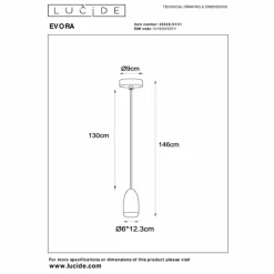 Luminaires Lucide Suspension Lucide EVORA Taupe, 1 lumière* Suspensions